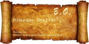 Biburger Otelló névjegykártya